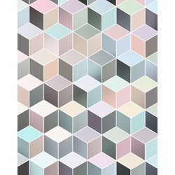 Sanders & Sanders fotobehang pastelkleurige blokjes multicolor - 200 x 250 cm - 612353