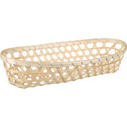 Broodmandje/stokbrood mandje - bamboe hout - 39 x 12 x 8 cm - broodmand