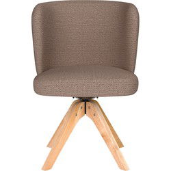Eetkamerstoel Stan Taupe Houten Swivel - Giga Meubel