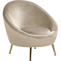 LANGA - Fauteuil - Taupe - Fluweel