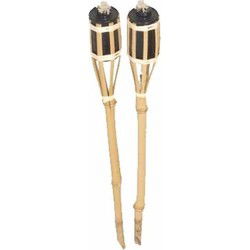 Tuinfakkels voor lampenolie - 2x stuks - 60 cm - bamboe - navulbaar - Fakkels