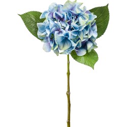 Emerald Kunstbloem hortensia tak - Challenge - 47 cm - blauw - kunst zijdebloem - Hydrangea - Kunsttakken