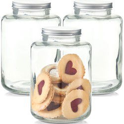 3x Glazen voorraadpotten/bewaarpotten 7000 ml 20 x 30 cm - Voorraadpot