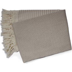 PHLOX Hamamdoek 100 x 200 cm, saunadoek, strandhanddoek, yogadoek en spa-doek, zacht, lichtgewicht, groot, Oeko-Tex gecertificeerd 100% katoen - beige