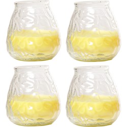 Citronella lowboy tafelkaars - 4x - 10 cm - 40 branduren - citrusgeur - Waxinelichtjes
