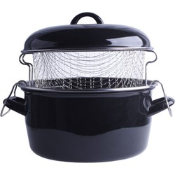 Svenska Living Frituurpan/friteuse met deksel en mandje - 24 cm - Frituurpannen