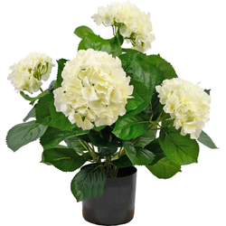 Hoyz Greenery - Kunstplant Hortensia 43 cm wit