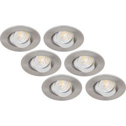 Groenovatie Inbouwspot LED 3W, Rond, Kantelbaar, Aluminium, Dimbaar, 6-Pack