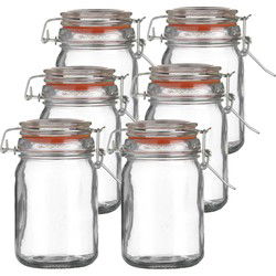 Urban Living Weckpot/inmaakpot - 10x - 250 ml - glas - met beugelsluiting - D7 x H12 cm - Weckpotten
