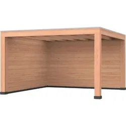 Douglas overkapping, 400 x 400, met achterwand en zijwand, Westwood Modern