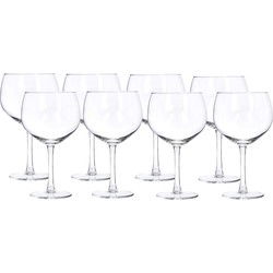 Gin en tonic glazen - set van 8x stuks - 650 ml - transparant - Wijnglazen