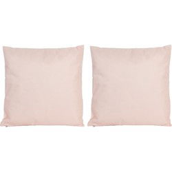 Set van 2x stuks buiten/woonkamer/slaapkamer kussens in het lichtroze 45 x 45 cm - Sierkussens