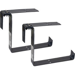 Geli Balkonbeugel - 4x - railing 14 cm - grijs - plantenbakken - Plantenbakbeugels