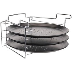 Pizza bakset - 4 delig - 30 x 30 x 25 cm - RVS - pizzaplate - Pizzaplaten