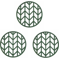 Krumble Siliconen pannenonderzetter rond met pijlen patroon - Groen - Set van 3