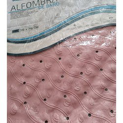 Gerimport Badmat Anti-slip 76 x 36 Cm Rubber Roze