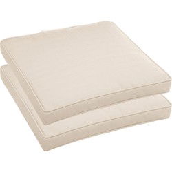 2x hesperide stoelkussens - voor binnen-buiten - beige - 40 x 40 x 4 cm - tuinstoelkussens