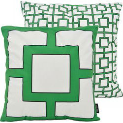 Sierkussen Graphic Chain Groen | 45 x 45 cm | Katoen/Polyester