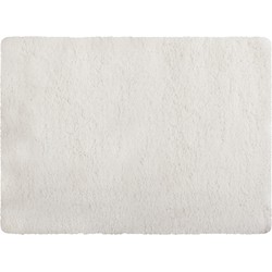 MSV Badkamerkleedje/badmat tapijt - voor de vloer - wit - 50 x 70 cm - langharig - Badmatjes