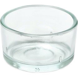 1x Glazen kaarsenhouder voor theelichtjes/waxinelichtjes 4,2 x 3 cm - Waxinelichtjeshouders