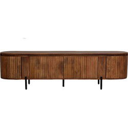 Tv-meubel Naturel Mangohout - 4 Deuren - 200x40x55cm - Marlène