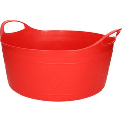 Flexibele emmer - rood - 15 liter - kunststof - 39 x 17 cm - Wasmanden