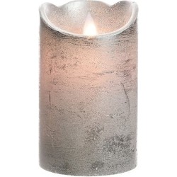 Zilveren nep kaars met led-licht 12 cm - LED kaarsen