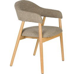 Eetkamerstoel Donkerbruin Stof - 54x56x81cm - Indy - Set van 2
