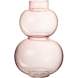 J-line - Vaas Bol Glas Roze Small - 18x18x28.5cm