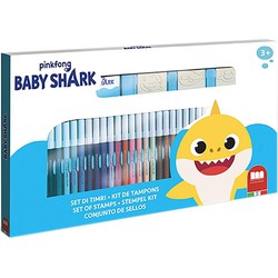 van der Meulen Baby Shark Kleurset Met Stempels 40 Dlg.