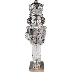 Clayre & Eef Kerstdecoratie Notenkraker 19 cm Zilverkleurig Polyresin