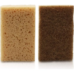 5Five Schuursponsjes - 4x st - 7 x 11,5 cm kokosvezel -Keukensponsjes - Schuursponzen