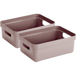 Sunware Opbergbox - 4x - kunststof - roze - 9 liter - Opbergbox