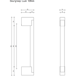 Deurgreep Luuk - staal - 128 mm - Modern - Handgreep - Kastgreep - Ladegreep