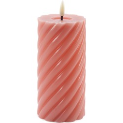 Mansion atmosphere swirl led kaars donker roze 15x7,5cm