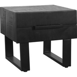 LABEL51 Salontafel Santos - Zwart - Mangohout - 50 cm