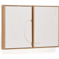 Kave Home - Set Sefri van 2 witte schilderijen 30 x 40 cm