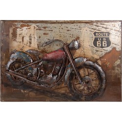 Clayre & Eef Schilderij  60x4x40 cm Bruin Ijzer Rechthoek Motor Muurdecoratie