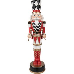 Clayre & Eef Kerstdecoratie Beeld Notenkraker 33 cm Rood Polyresin Kerstfiguren