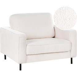 Beliani SAVALEN - Fauteuil-Wit-Bouclé