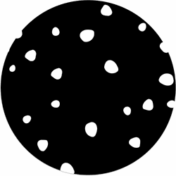 Label2X Muurcirkel kids dots zwart 40 cm / Forex - 40 cm