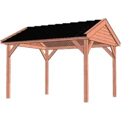 Trendhout douglas overkapping zadeldak Betula, 400 x 350 cm