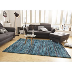 Hoogpolig vloerkleed - Nomadic Chic Blauw/Multi