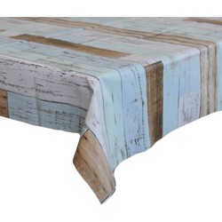 Tafelzeil/tafelkleed houten planken print 140 x 300 cm - Tafelzeilen