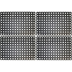 Benson Deurmat - 4x - rubber - 60x40 cm - ringmat - buitenmat - Deurmatten