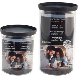 Voorraadpot/weckpot set - 4x Stuks - Stapelbaar - Glas - Weckpotten