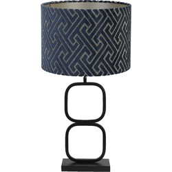 Tafellamp Lutika/Maze - Zwart/Blauw - Ø30x67cm