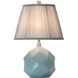 Fine Asianliving Tafellamp Porselein met Kap Blauw Art