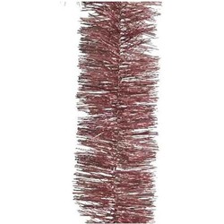 2x Kerst lametta guirlandes oud roze 270 cm kerstboom versiering/decoratie - Kerstslingers