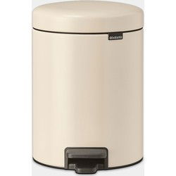 NewIcon Pedaalemmer, 5 liter, kunststof binnenemmer - Soft Beige
